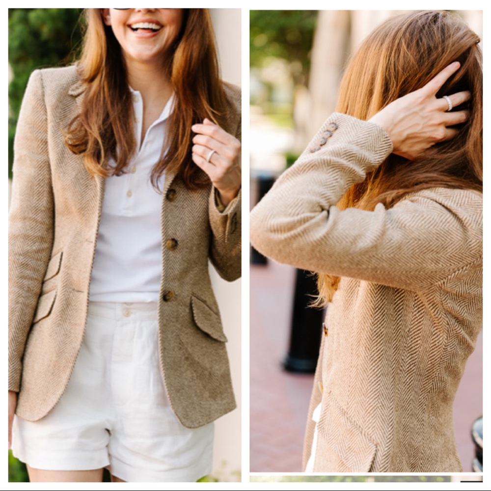Vintage Wool Herringbone Blazer (bag7)